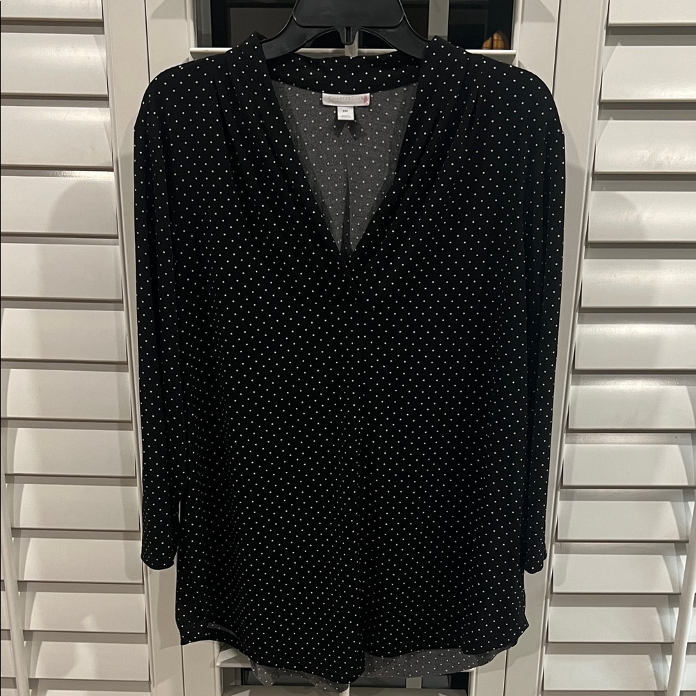 Charter Club Black and White Polka Dot Blouse